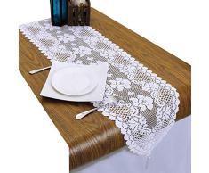 Rockcloud Spitze Tischläufer für Hochzeit Bankett Dekoration, Weihnachten Party Tischdeko, Polyester, White 4, 13 x 59