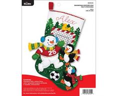 BUCILLA 86904E Weihnachtsstrumpf, Schneemann-Fan, 46 cm, mehrfarbig
