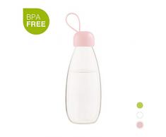 emoi Wasserflasche, 340 ml, kleine Kinder-Wasserflasche mit Riemen, für Mädchen, Jungen, Kinder, Kleinkinder, Frauen, Männer, Sport, 100% BPA-frei, auslaufsichere Trinkflasche, H1140H1141, rose, 12oz