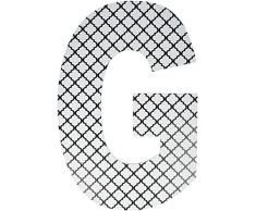 Stupell Industries Rankgitter zum Aufhängen, Initiale aus Holz G 18 schwarz/weiß