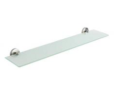 WENKO Glasablage Cuba Matt, Wandregal aus satiniertem Glas mit viel Platz für alle Bad-Utensilien, Halterung in massiver Qualität aus rostfreiem Zinkdruckguss mit mattiertem Finish, 60 x 5 x 13,5 cm