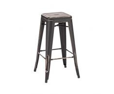 Design Lab MN LS-9100-MORA Dreux Barhocker, Stahl, stapelbar, 76 cm, Mango-Orange, 4 Stück