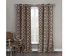 Duck River Textile Kensie Roza Küchen-Vorhang aus 100% Baumwolle, Herz-Druck, für Café, Bad, Waschküche, Schlafzimmer, Schwarz Antik 36 x 96 Schokobraun