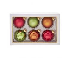 Kurt S. Adler Christbaumkugeln, 80 mm, glänzend, matt, Weinrot, 6 Stück