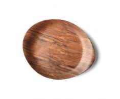 Holst Porzellan Zweite Wahl WD 026 B1 Teller halbtief 26 x 21 cm Holz Optik, Set 6, bis zu 150% resistenter als herkömmliches Porzellan