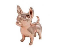 Nayothecorgi Keramikfigur Hund stehend Chihuahua Metallic-Roségold