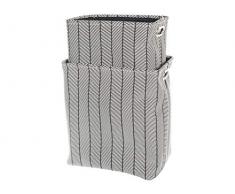 H+H Set aus 2 Wäschekorb, Baumwolle und Polyester, 40 x 30 x 45 cm und 36 x 26 x 41 cm, Grau