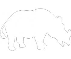 INDIGOS 4250380554822 Wandtattoo w055 Nashorn Afrika 120 x 71 cm, weiß