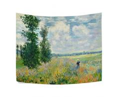 WIHVE Wandteppich Claude Monet Ölgemälde Wandbehang Kunst Home Decor Polyester Wandteppich für Wohnzimmer, Schlafzimmer, Badezimmer, Küche, Wohnheim, Polyester-Mischgewebe, Multi03, 80x60 Inch