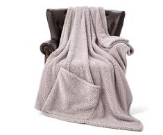 Caparison Fell-Fleece-Überwurf, Kuscheldecke, Kunstfell-Style, aus flauschigem Plüsch, für Wohnzimmer, Dekoration, Schlafzimmer, Couch, Sofa 50X60 HT-20-Purple