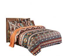 Erosebridal Bohemian Bettwäsche-Set, 3-teilig, exotischer Stil, Bettwäsche-Set, Boho-Bettwäsche-Set, farbecht, Bedruckt, Mikrofaser, Schmusetuch Twin Bohemia a