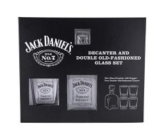 Jack Daniels Lizenzprodukt Barware 8456 Black Label Logo Dekanter, Geschenkset, transparent