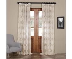 Half Price Drapes SHCH-SLWE5296-120 Vorhang aus Leinen, Bestickt, 50 x 120 cm, bronzefarben