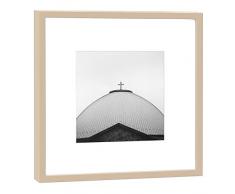 COGNOSCO - Fotografie im Holzrahmen: St. Hedwigs Kathedrale Berlin - Fotodruck - Format 27 x 27 cm - Rahmenfarbe beige - Hochwertiges Wandbild, Geschenkidee oder Souvenir aus Berlin