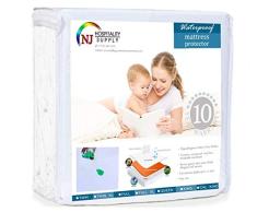 Everest Matratzenschoner Premium Baumwolle Frottee Spannbettlaken Bezug 100% hypoallergen, wasserdicht, milbenfest, Vinyl-frei, 45,7 cm Tiefe Deep Pocket atmungsaktiv Stoff, weiß, Sleeper Sofa Full 54x 72 + 12