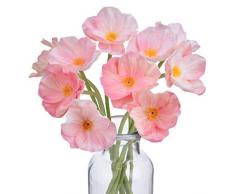 A CUP OF TEA Eine Tasse Tee 10 Stück Moderne Dekoration Mohnblumen künstliche Blumen Rose