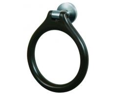 Bisk 00975 Madagaskar Handtuchring, gebürstetes Nickel und Holz, 16,8 x 5,7 x 20,5 cm