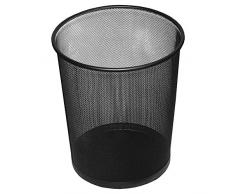 D.RECT Papierkorb aus Drahtgeflecht Draht Mesh | Büro Mülleimer | Abfalleimer | Papiereimer 266x218x280mm 12L Schwarz