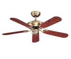 Kew West 106.68 cm Deckenventilator Messing antik/Eiche Klingen Palisander