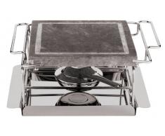 Paderno World Cuisine Tischgrill aus Steinholz Single Burner silber