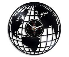 Kovides Continent Wanduhr Vintage Vinyl Schallplatte Retro Wanduhr World Art Wanduhr 30,5 cm Geburtstag Geschenk Continent Geschenk Neujahr Geschenk Continent Art Home Decor LP Uhr Continent