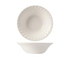 H+H Pengo 3212144 Chelsea Salatschüssel, 24 cm, weiß, Keramik, Elfenbein