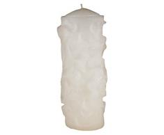 Magic Candle World Candles, weiße 3D Blumenmuster, Kerze, Künstlerisches Muster Stumpenkerzen, Dekoration, Paraffinwachs, 8 x 8 x 24 cm, 12-Einheiten