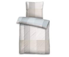 biberna 0068567 Satin Bettwäsche Trendline Garnitur mit Kopfkissenbezug (Baumwolle) 1x 135x200 cm + 1x 80x80 cm, frappé