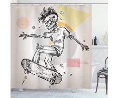 Desert Decor Vorhang für die Dusche von ambesonne, SUV Truck Pick Up Big Auto mit grossen Räder fahren durch den Sand Hills, Stoff Badezimmer Decor Set mit Haken, weiß gelb, Textil, Multi 9, 69W x 70L