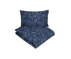Gabel Bettwäscheset für Einzelbett, Blau