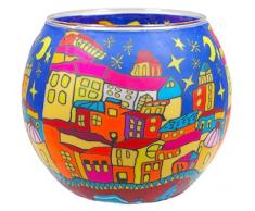 Himmlische Düfte Geschenkartikel GmbH Bridge Windlicht, Glas, bunt, 11x11x9 cm