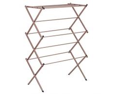 TOWER Wäscheständer, Stahl, Rose Gold, 3 Ablagefächer