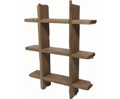 Vintiquewise QI003294 Wandregal, Holz, rustikal