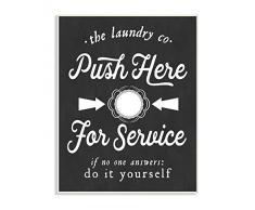 Die Stupell Home Decor Kollektion Push Hier für Service Humor Wäschekorb