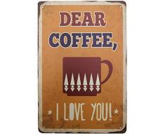 AIQIBAO Aikibao Metallschild, Vintage-Design, Wanddekoration, für Zuhause, Kaffee, Garage, Bar, Pub, Küche, 30,5 x 20,3 cm (D) 360