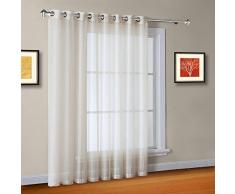 Warm Home Designs Schal für Fenster, hochwertig, durchsichtig, Beige Extra Langer Volant Schal Sieht toll als Fensterdekoration für jeden Raum im Haus, Textil, beige, 1 Extra-Wide Panel: 102 x 96