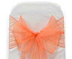 mds Organza-Stuhlschärpen, für Hochzeits- und Veranstaltungszubehör, Party-Dekoration, Stuhlhusse, Schärpe – 30 Farben 10 pfirsich