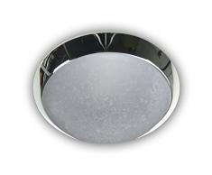 Niermann Standby Deckenleuchte - Pergament - Dekorring Chrom, 30 cm, HF Sensor, LED Glas/Metall 30 x 30 x 11 cm