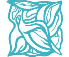 INDIGOS UG Wandtattoo/Wandaufkleber-e51 abstraktes Design Ornament/minimalistische Zierpflanze mit schönen Blättern zur Verzierung 40x39 cm- Türkis, Vinyl, 40 x 39 x 1 cm