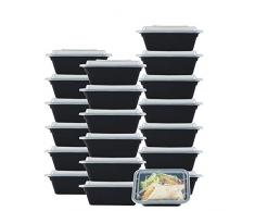 nutribox [20 Wert Pack] Single One Fach 12oz Mini Mahlzeit Prep Frischhaltedosen – BPA-frei wiederverwendbar Lunch Bento Box mit Deckel – auslaufsicher Proof, Mikrowelle, Spülmaschine und Gefrierschrank Sicher