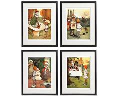 idiopix Alice im Wunderland Kinderzimmer Kids Wall Art Prints Set von 4 ungerahmt Set No.3
