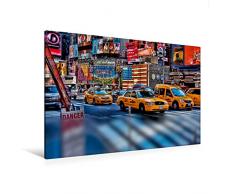 Premium Textil-Leinwand 120 x 80 cm Quer-Format New York - nur im Taxi | Wandbild, HD-Bild auf Keilrahmen, Fertigbild auf hochwertigem Vlies, Leinwanddruck von Peter Roder