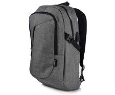 Laptop-Reiserucksack – verstellbare Schultergurte, Reißverschlussfächer mit Seitentaschen für Wasserflasche oder Regenschirm. Headset und USB-Ladeanschluss. Perfekt für Schule, Business oder Reisen.