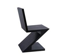 Statements by J Eleganter Stuhl aus Holz, Mid-Century Look, Zickzack-Akzente, 81,3 cm hoch, Schwarz