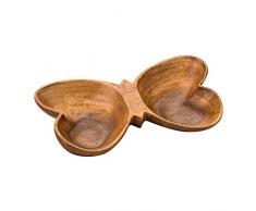 Premier Housewares Kora Servierplatte, Schmetterlingsform, 2 Abteile, Akazienholz