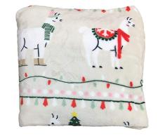 The Big One Übergroßer Plüsch-Überwurf, 152 x 183 cm, superweich und kuschelig, Mikro-Fleece-Decke für Couch oder Schlafzimmer 5 ft x 6 ft Weihnachts-Llamas