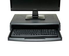 Mind Reader KEYDESK-BLK Ständer mit Tastatur Schreibtisch höhenverstellbar Riser strapazierfähig stabile Halterung für Computermonitor, Laptop, PC, MacBook, schwarz