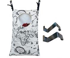 Amlrt Wäschekorb zum Aufhängen an der Tür mit Reißverschluss an der Unterseite, zum Aufhängen an der Wand, Wäschekorb für große Wäsche, für Zuhause oder Colleg