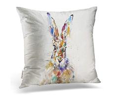 Accrocn Überwurf Kissenbezüge Cute Cartoon Lama Alpaka Einhorn hornpolka Dot Kopfkissen Polyester 50,8 x 50,8 cm Square Versteckter Reißverschluss Home Kissenbezug Kissen Deko Japanisch 18x18 Beige