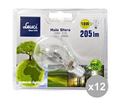 Leuci Set 12 Kugellampe E14 18W 444059 Lampe Logo elektrisch, Mehrfarbig,